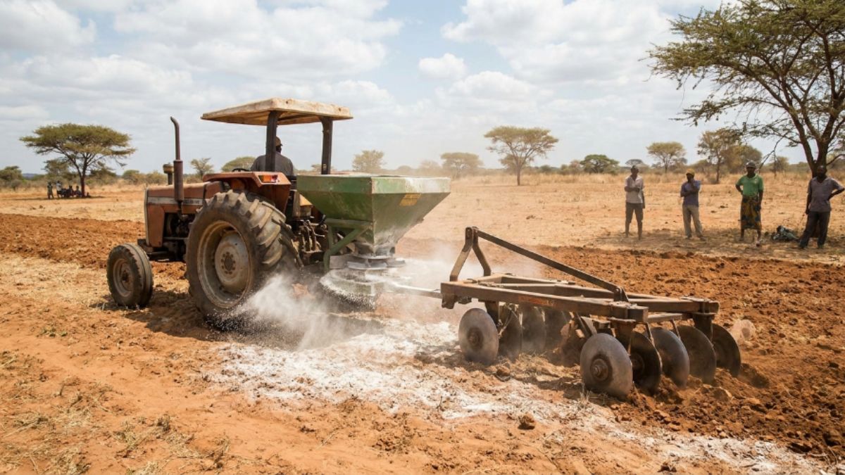 Aplicação de calcário no solo passo a passo calagem com tractor